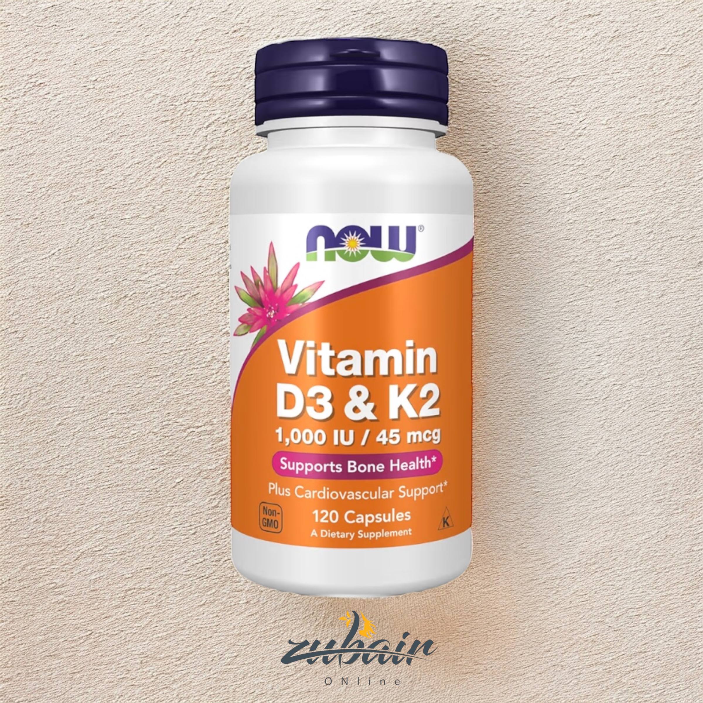 مكمل دي ثري ناو Vitamin D3 & K2 – من NOW Foods