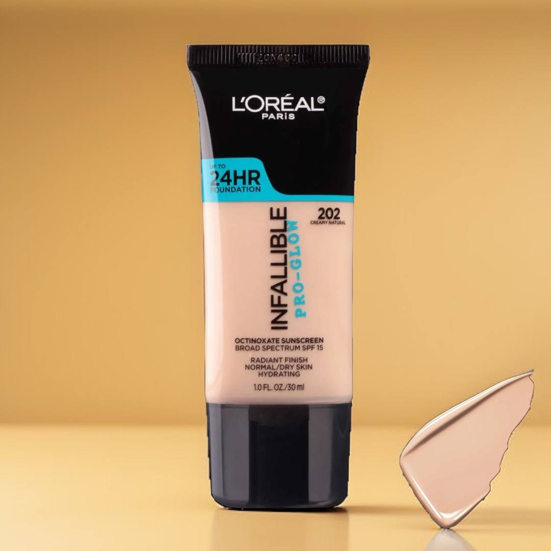 فاونديشن لوريال إنفاليبل برو-غلو – L’Oréal Infallible Pro-Glow Foundation (درجة 202 Creamy Natural)