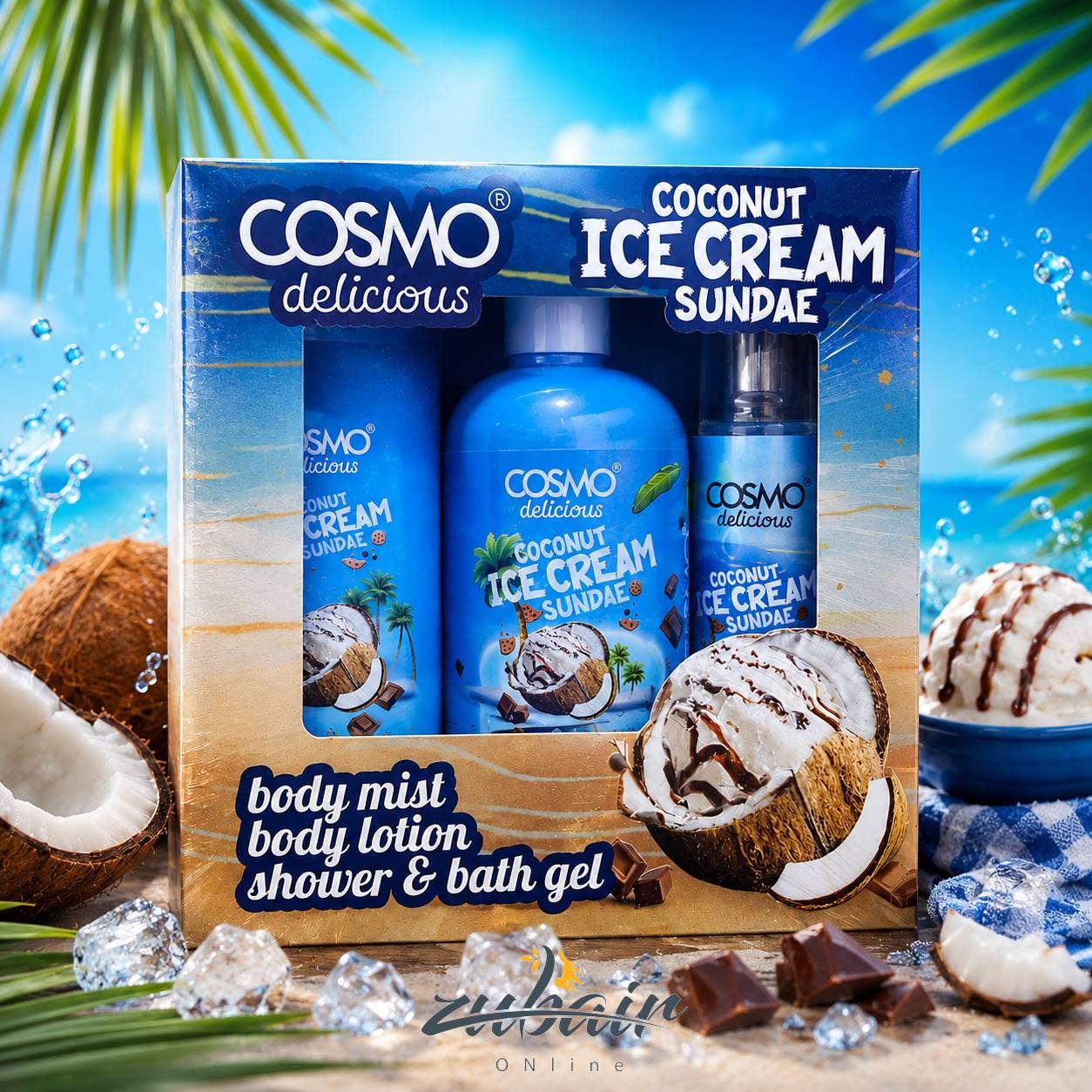 مجموعة كوكونت آيس كريم سانداي – COSMO Delicious Coconut Ice Cream Sundae Gift Set