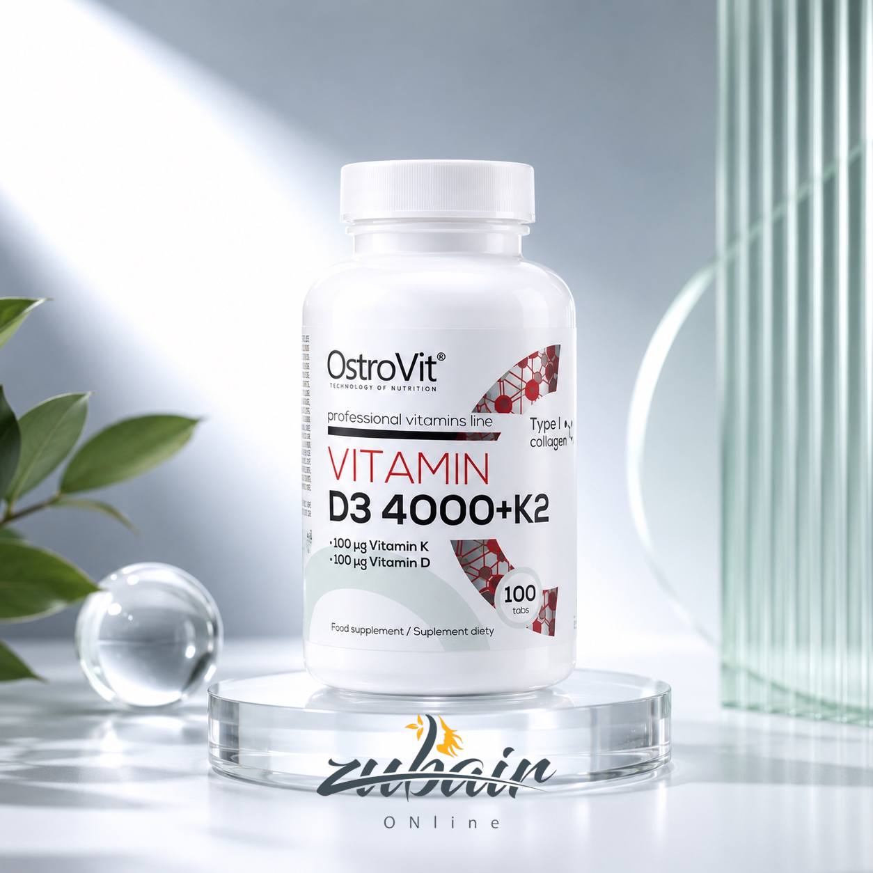 فيتامين D3+K2 4000 اوستروفيت OstroVit Vitamin D3 4000 + K2