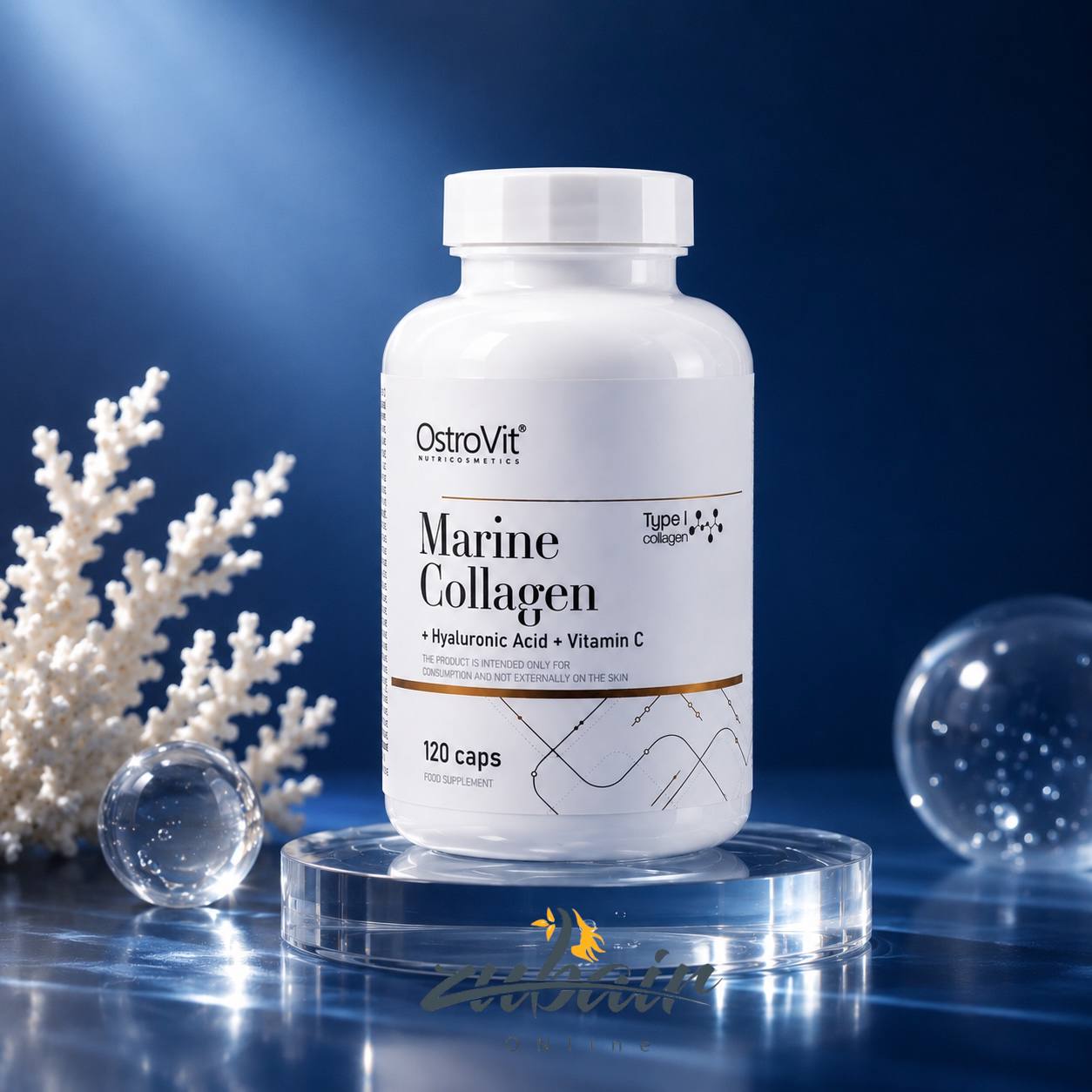 كبسول كولاجين بحري مع هيالورونيك أسيد وفيتامين C – OstroVit