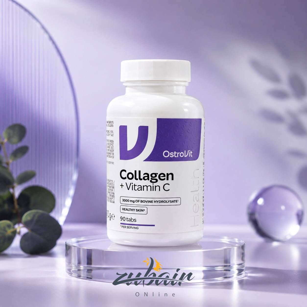 كولاجين بقري مع فيتامين C – OstroVit Collagen + Vitamin C (90 Tablets)