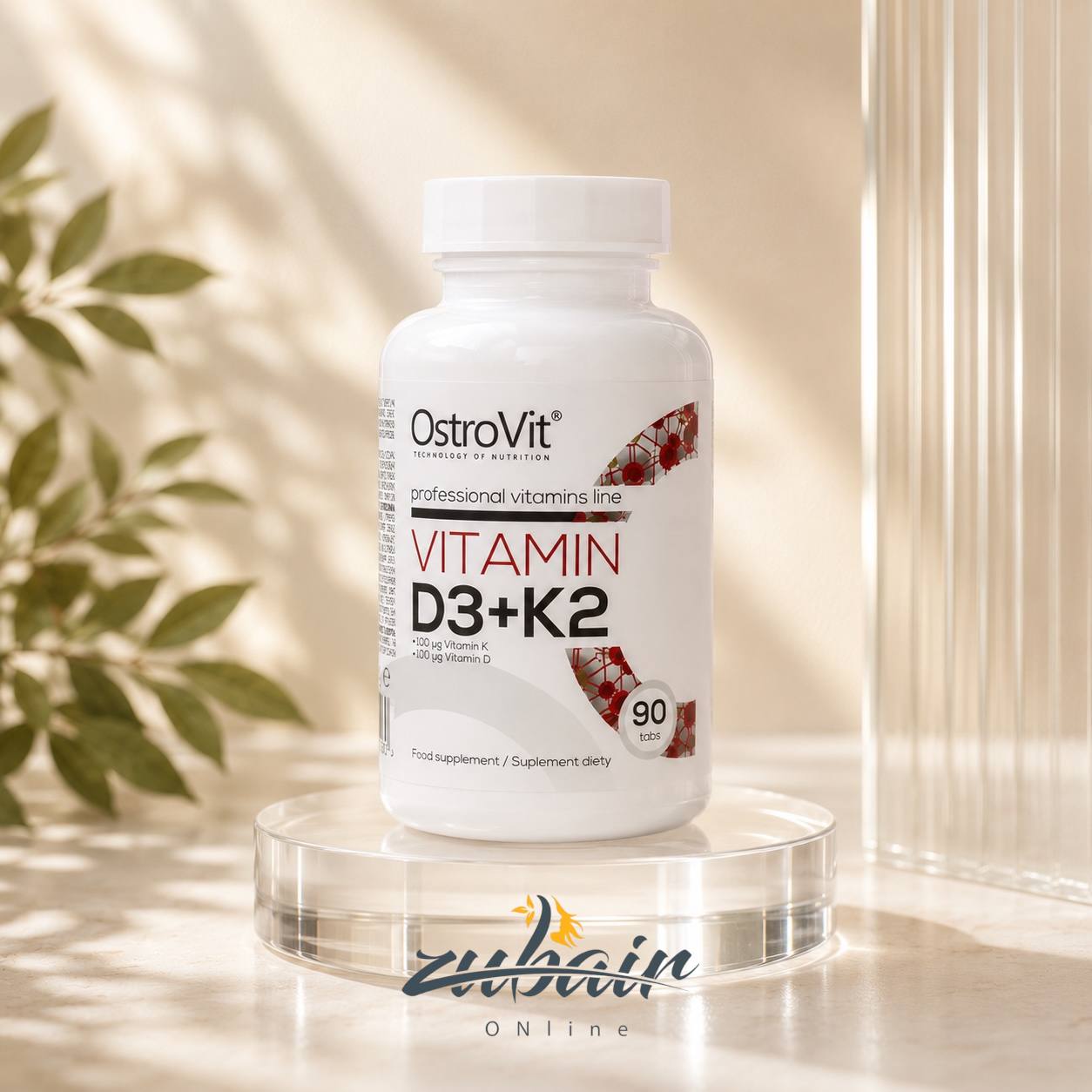 فيتامين D3 + K2 – OstroVit Vitamin D3 + K2 (90 Tablets)